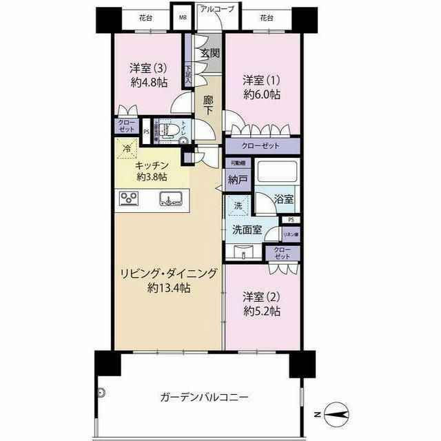 ISLANDCITY THE GARDEN V-2 間取り