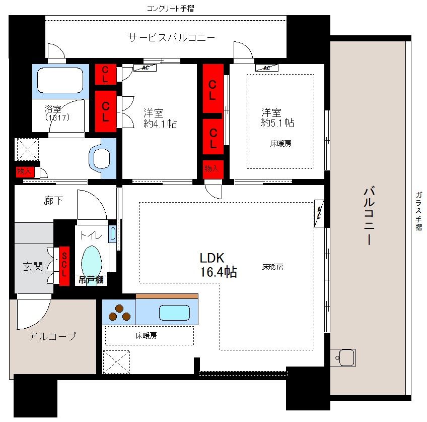 グランドメゾン大濠公園THE CLASS 間取り