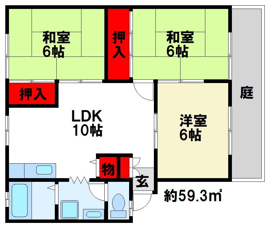 サンビレッジ二日市　C 間取り
