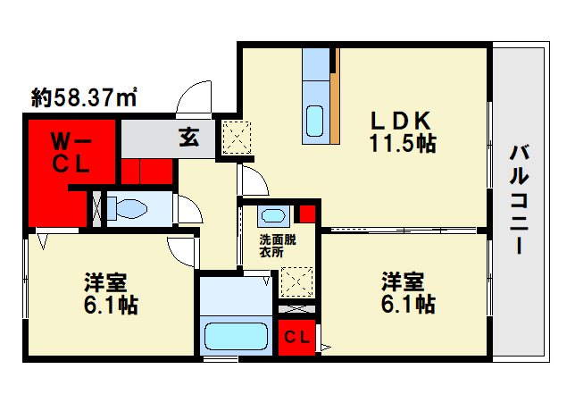 アース・フレンドリー大野城 間取図　※現状優先