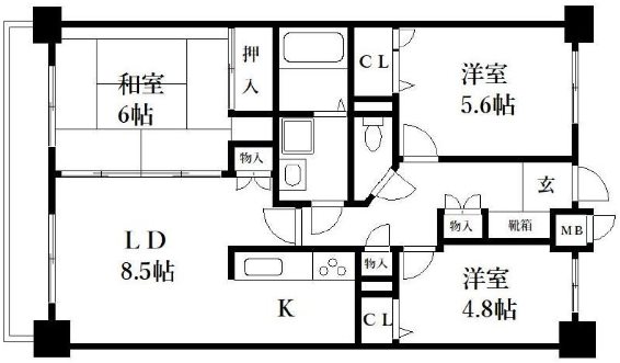 アミティエ博多駅南 間取り図です。（現況優先）。