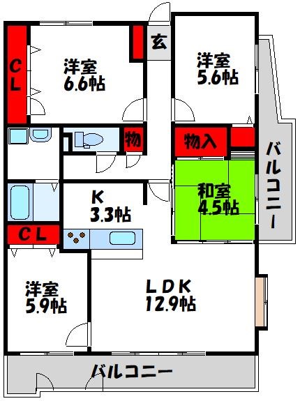 福岡県宗像市赤間駅前２丁目 間取り