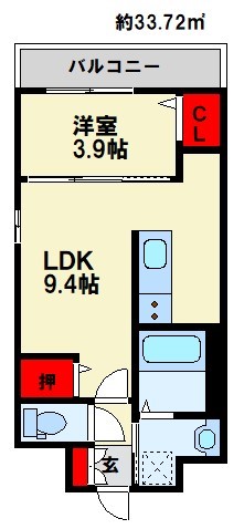 フィーノ南福岡 間取り　※反転タイプ　現状優先