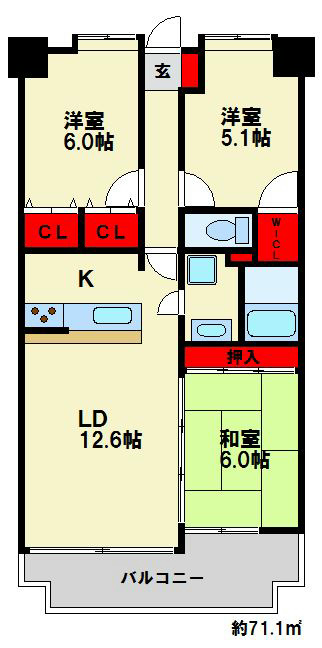 スカイハイツ春日壱番館 間取図