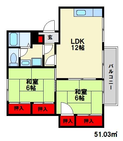 コーポエバーグローD 間取図