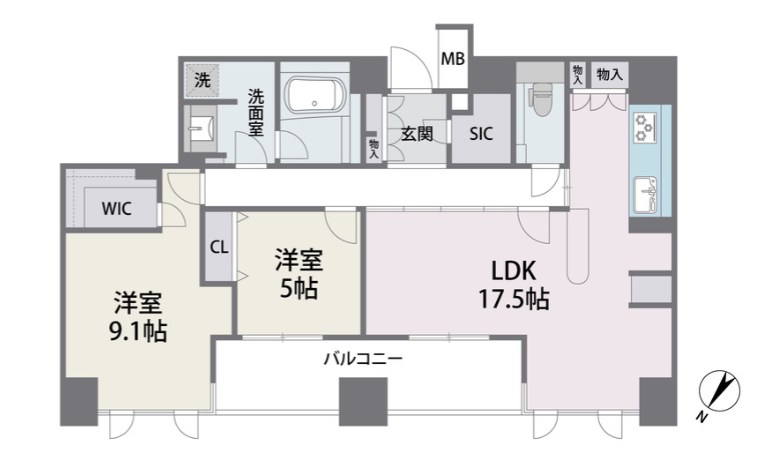 福岡県福岡市中央区渡辺通３丁目 間取り