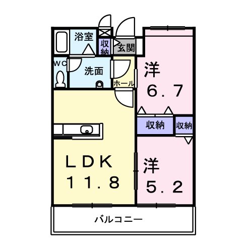 セジュール仲畑A 間取り