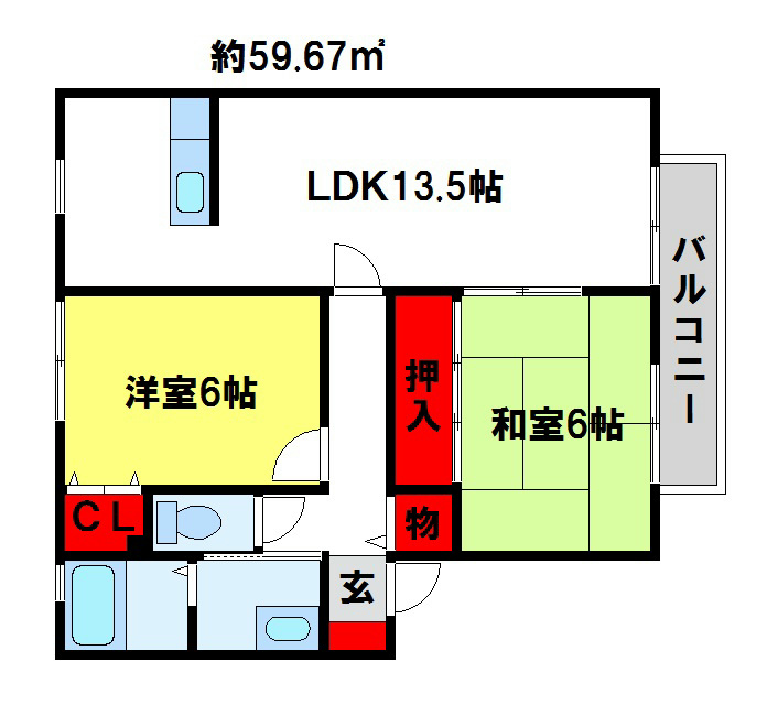 ウェルフェアビレッジ E棟 間取り図