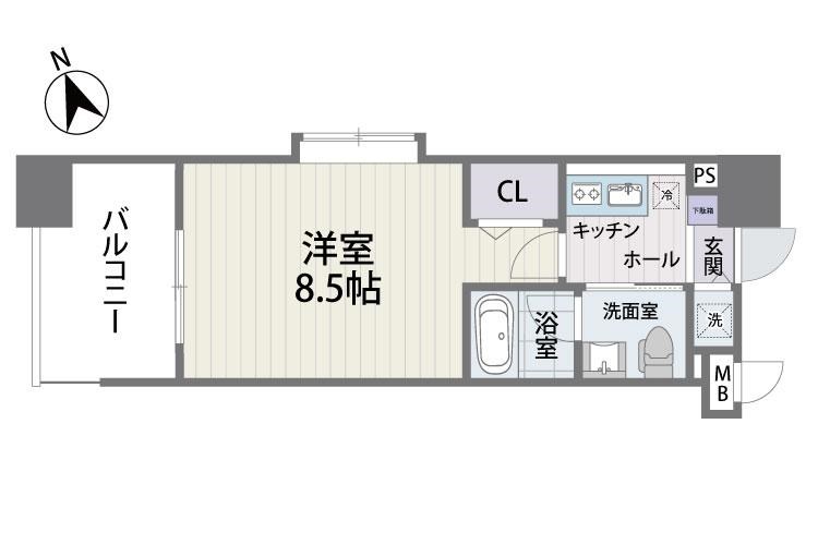 S-FORT福岡県庁前 間取り図です。